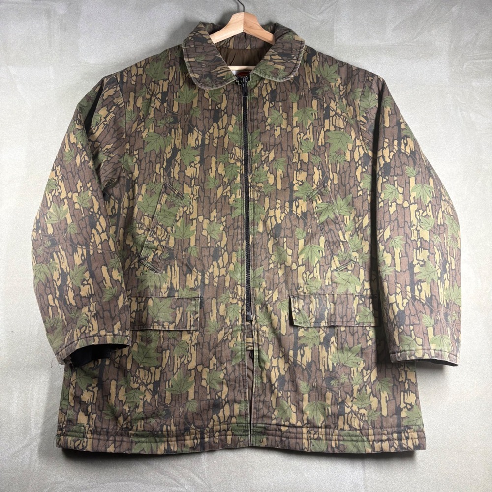 Vintage 90s Dickies Trebark Camo Field Jacket Made in USA XL Camouflage Utility